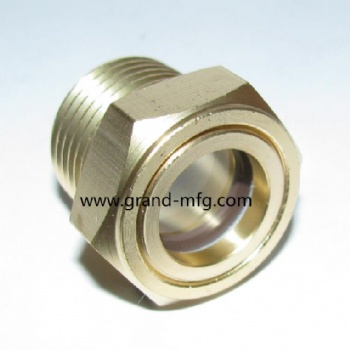 NPT1 INCH HEXAGON BRASS OIL SIGHTING GLASS OIL INDICATOR BRASS BUBBLE OIL SIGHT GLASS