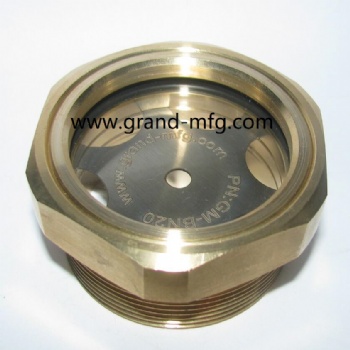 NPT2 INCH HEXAGON BRASS OIL SIGHTING GLASS OIL INDICATOR LIQUID SIGHT GLASS