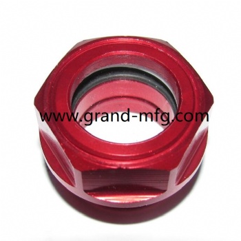 Metric thread aluminum oil level sight glass oil level gauge indicators BullsEye BRASS SIGHT GLASS WITH SUPER CLEAR GLASS M16x1.5 M22x1.5