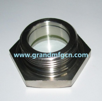 Metric thread M27 steel nickel plated fused sight glass bitzer viewport sight glass