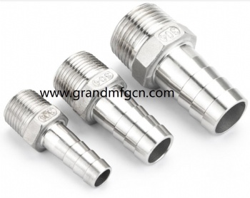 CNC precision stainless steel thread barb fitting connector