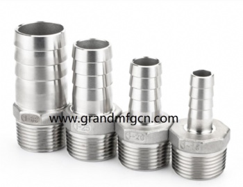 CNC precision stainless steel thread barb fitting connector