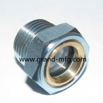 NPT 1 inch zinc plated hydraulic tanks gearbox oil sight glass