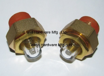 1/2'' NPT Brass Super Transparent Dome Oil Sight Plug Sanitary Sight Window,Dome Oil Sight Glass,Knob Type Sight Glass