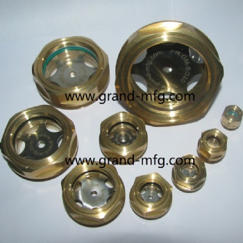 Brass Knob Oil Sight Glass Liquid Level Gauge for hydralic machine and compressor and reducer pump