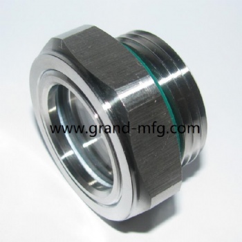 NPT 1 1/4 INCH STAINLESS STEEL OIL SIGHT GLASS WITH REFLECTOR