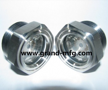 Hexagon Stainless Steel Oil level Sight Glass window Plug NPT Thread