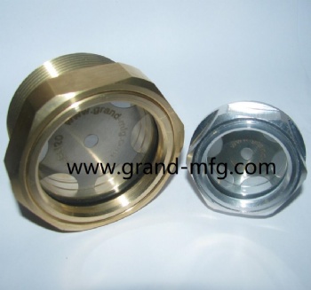 Metal coolant expansion tank sight glass plug