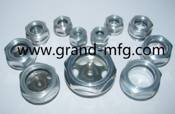 Metal coolant expansion tank sight glass plug