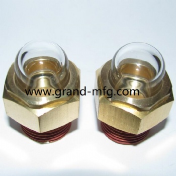 GRAND-MFG NPT Brass Sight Glass Plug Overflow Tank Liquid Level Checks
