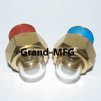 GRAND-MFG NPT Brass Sight Glass Plug Overflow Tank Liquid Level Checks