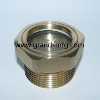 NPT 1-1/4 Inch brass oil level peep sights plug winodows