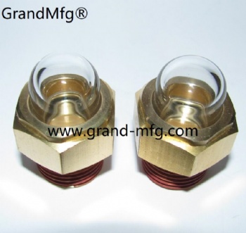 M12X1.5 blower brass dome oil sight glass with super clear glass