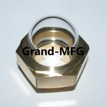 QUALITY M20X1.5 3-D BullsEye BRASS SIGHT GLASS WITH SUPER CLEAR GLASS